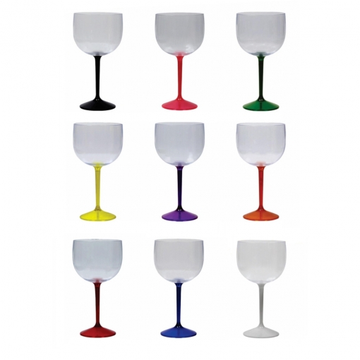 Taça Fun 550ml, com pé transparente colorido-MB02283
