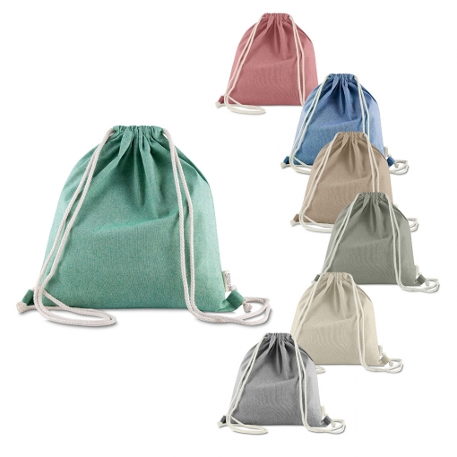 Saco Mochila em algodão mescla reciclado-mB04005