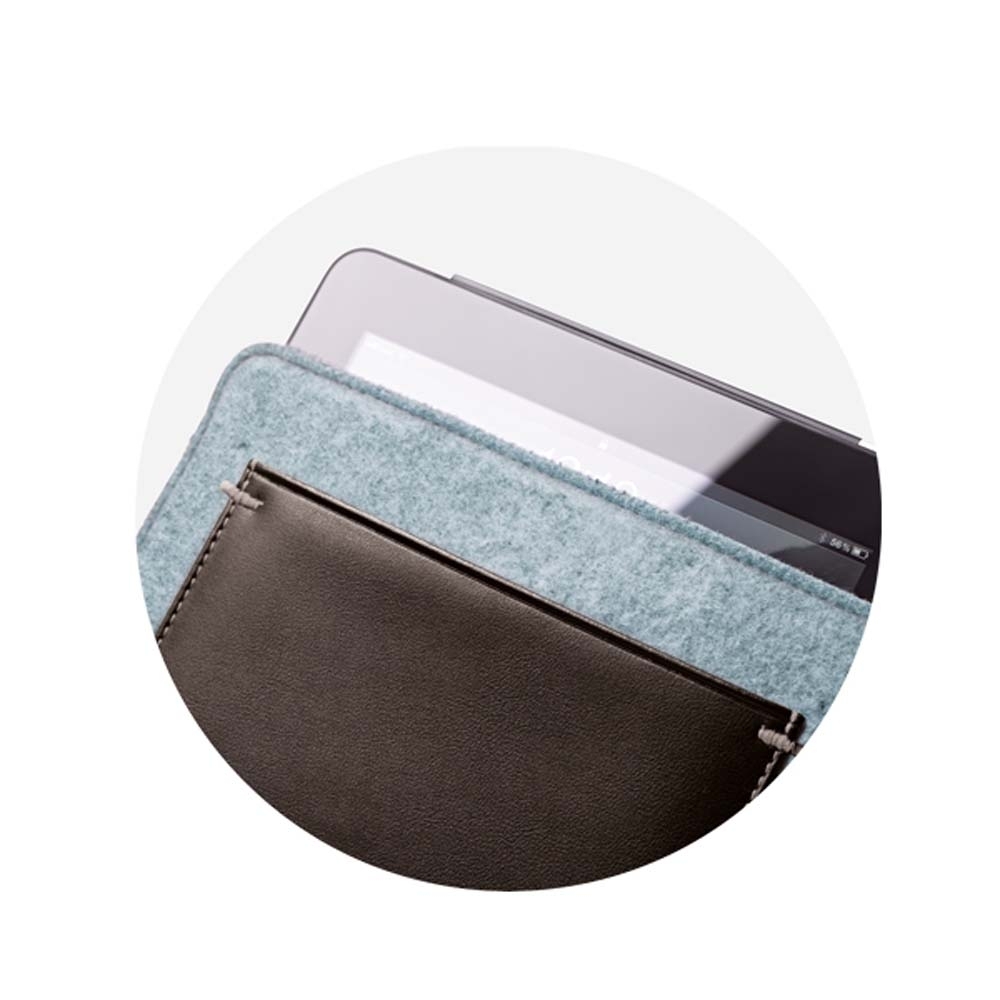 Bolsa para tablet em feltro com couro sintético