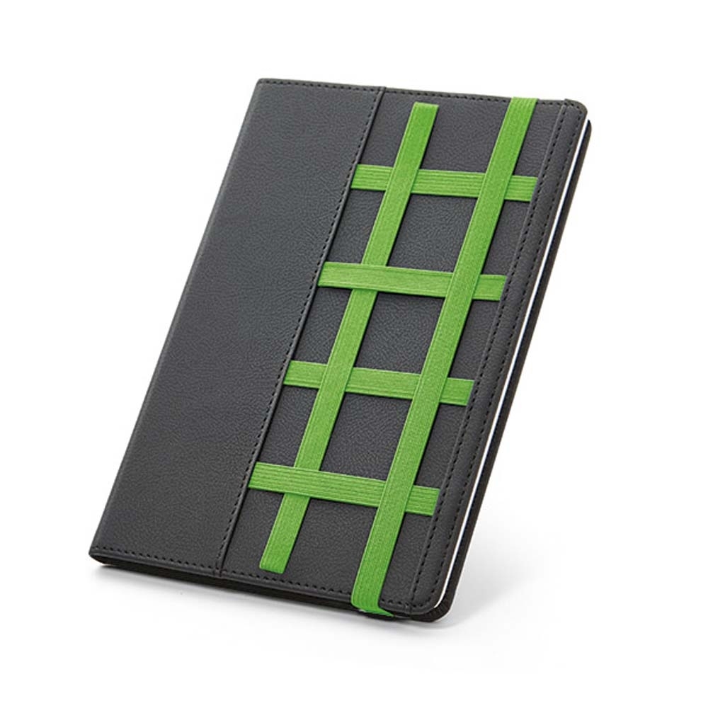 Caderno capa dura em couro sintético 21x15cm