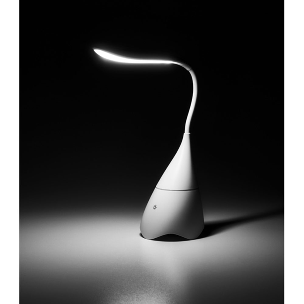 Luminária de mesa com caixa de som