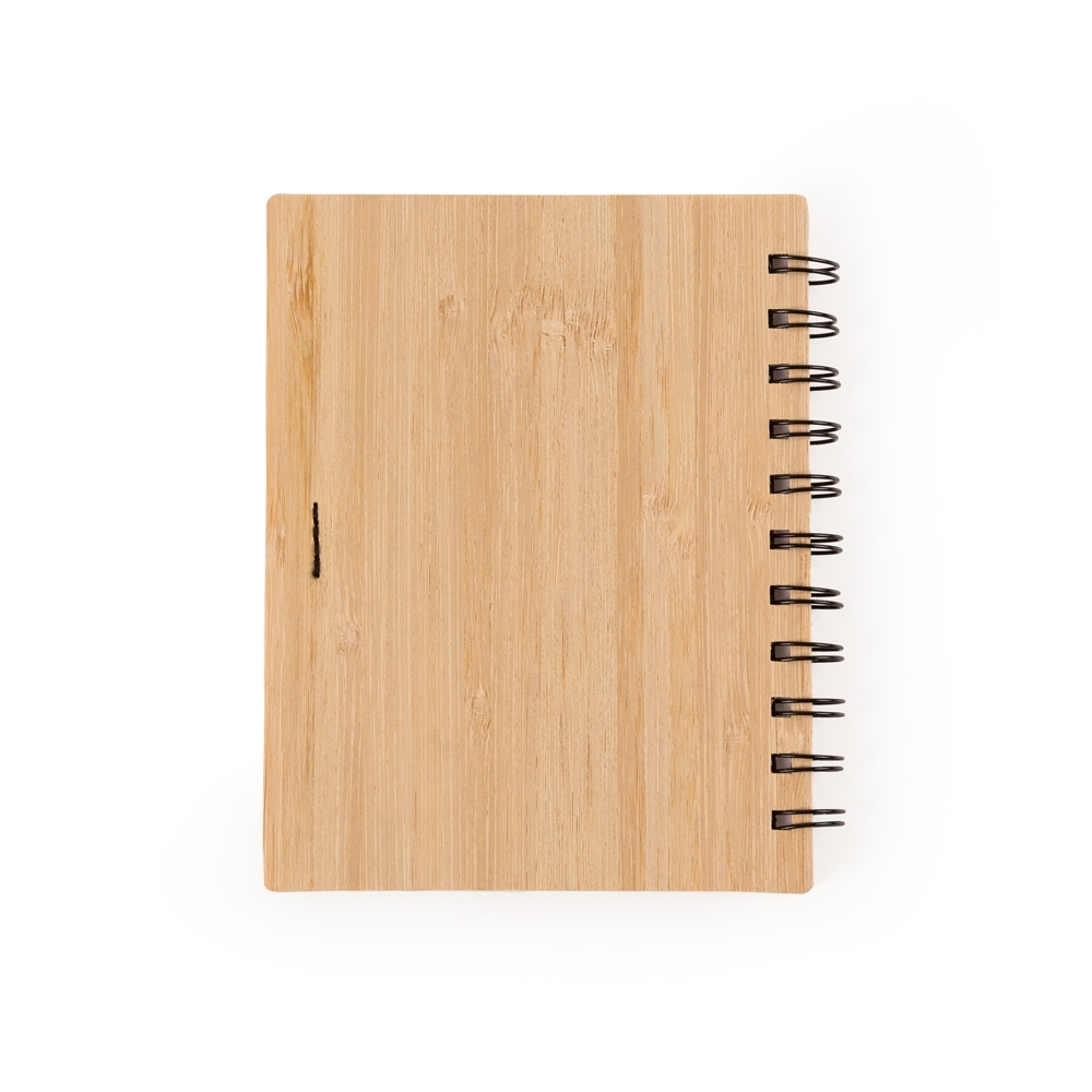 Bloco de Anotações Bambu com Caneta 16 cm x 13,3 cm