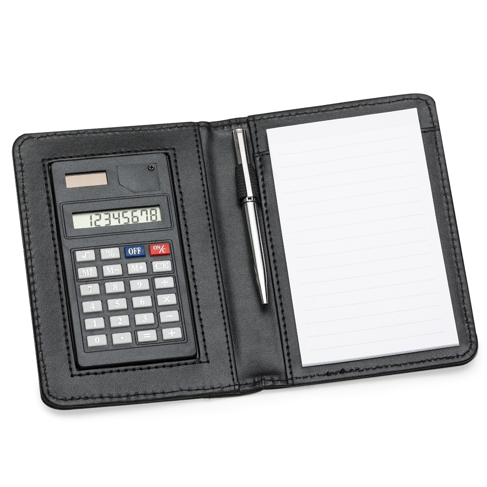 Bloco de anotações com calculadora 15,3 cm x 10,4 cm