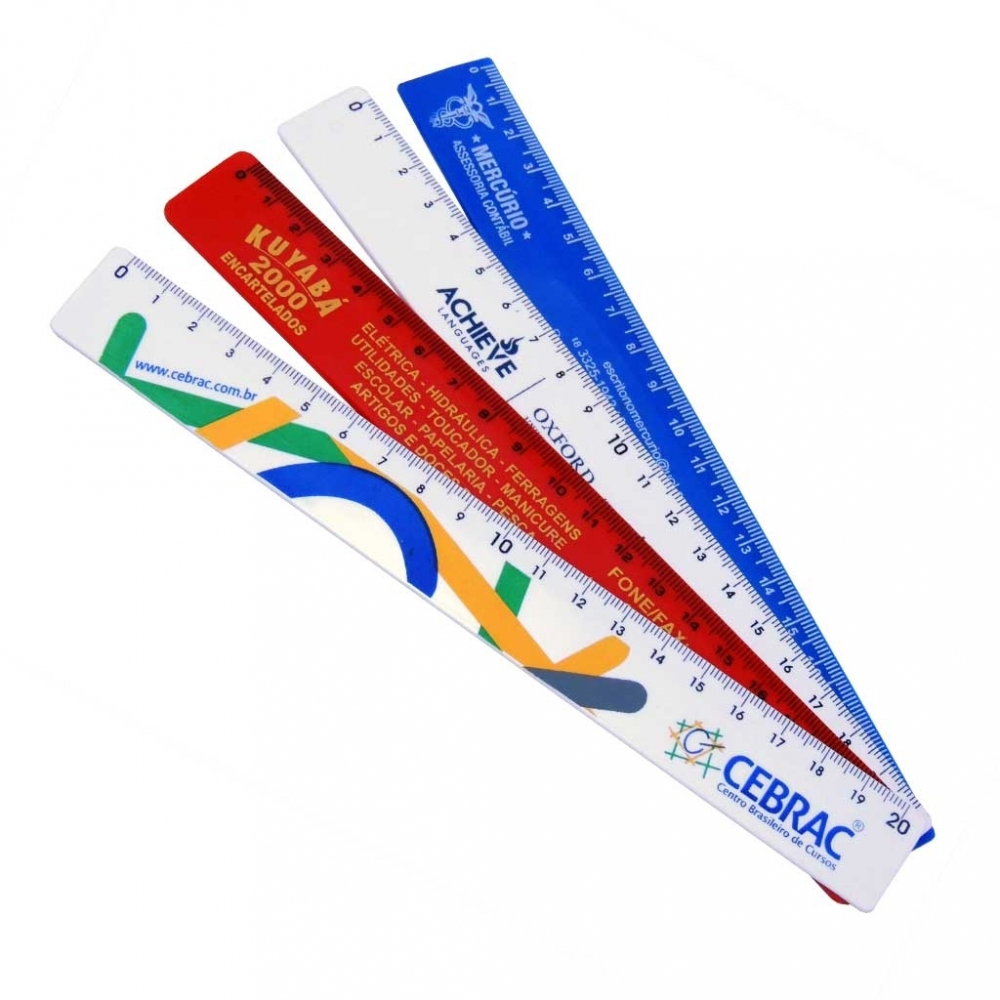 Régua de 20cm em PVC Leitoso