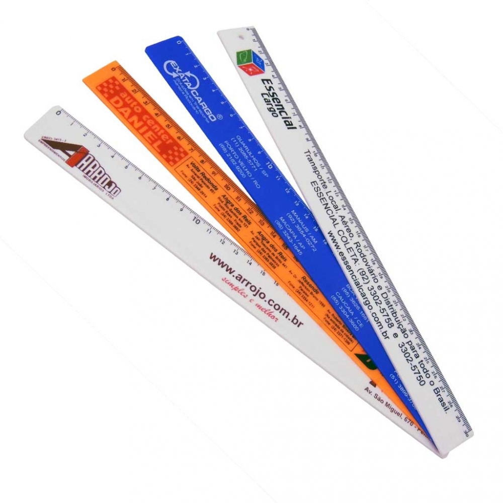 Régua de 30cm em PVC leitoso 