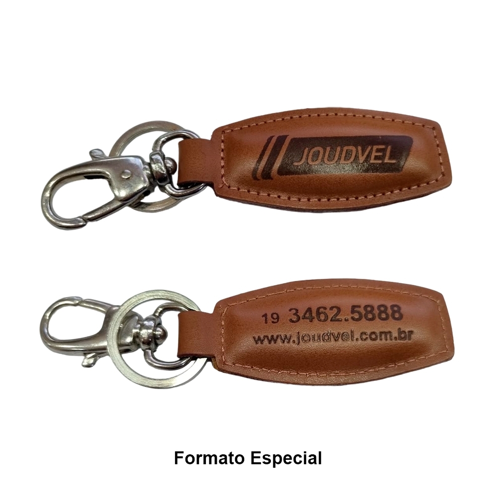 Chaveiro em couro formato gota ou formato especial