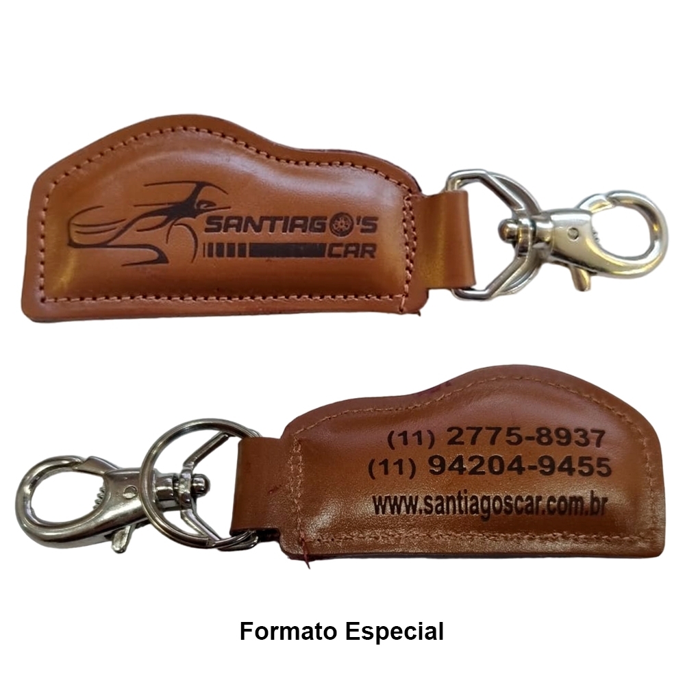 Chaveiro em couro formato gota ou formato especial