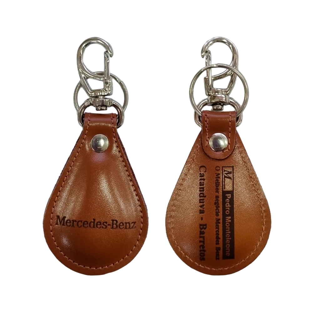 Chaveiro em couro formato gota ou formato especial