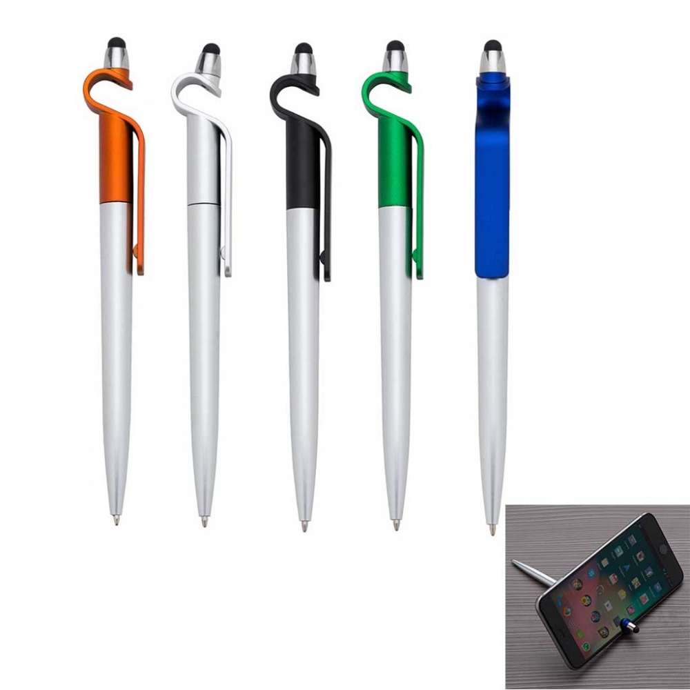 Caneta Plástica Touch com Suporte