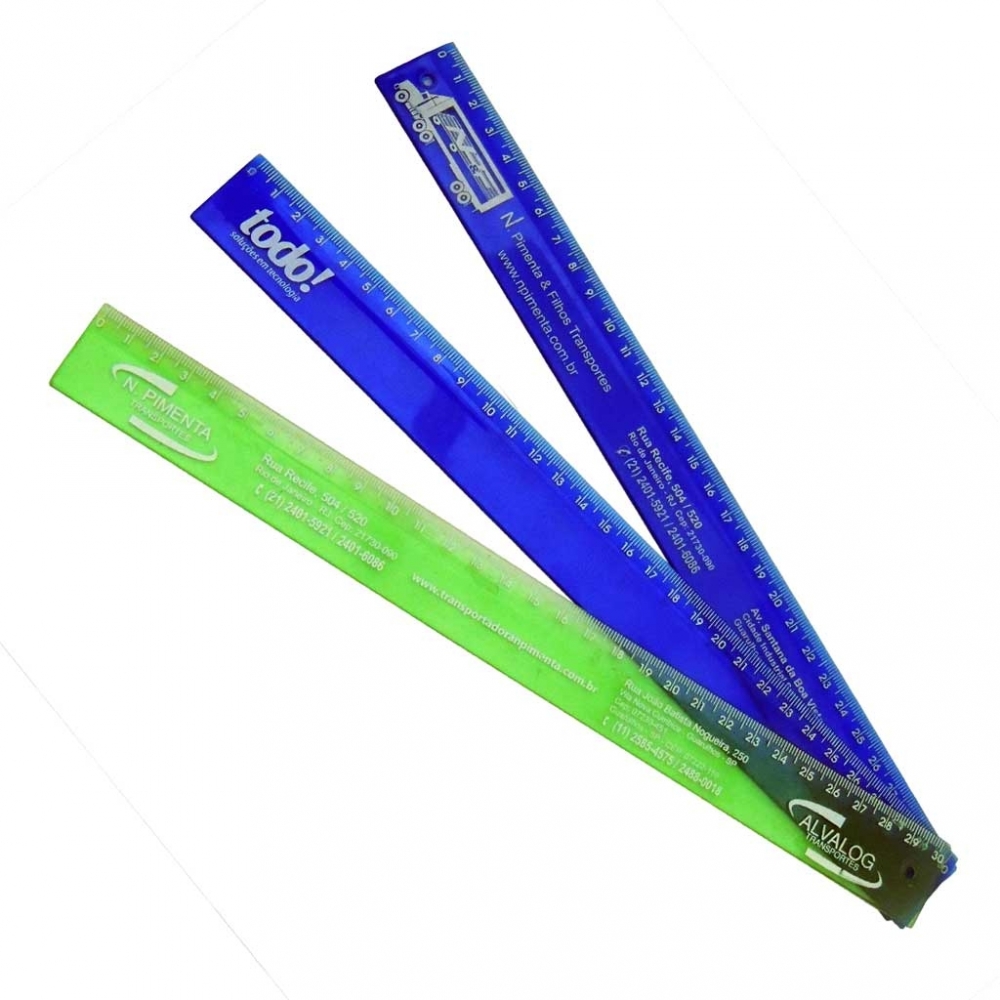 Régua de 30cm PVC Translucido