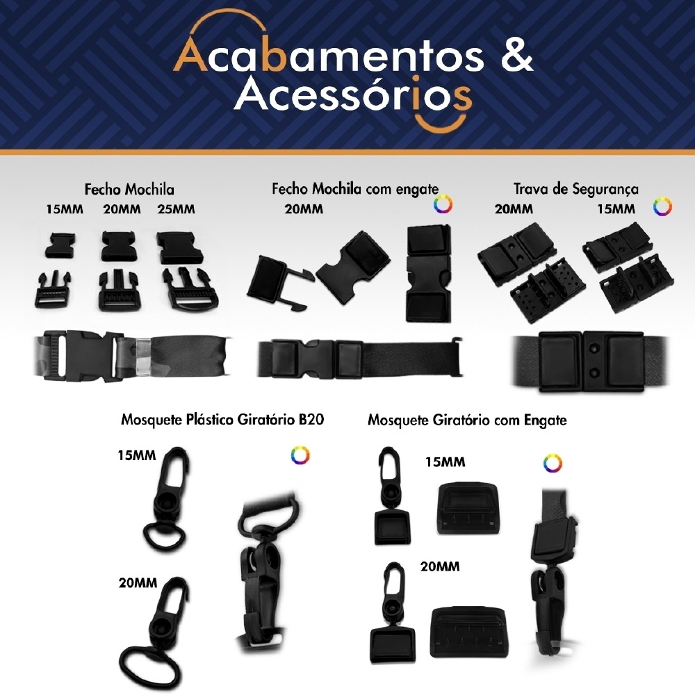 Cordão para crachá em poliester acetinado 