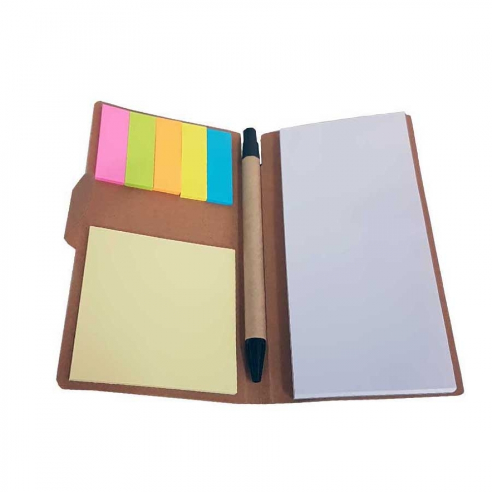 Bloco de Anotações com Post-it e Caneta 15 cm x 8,6 cm - Caneta 14 cm x 1,5 cm