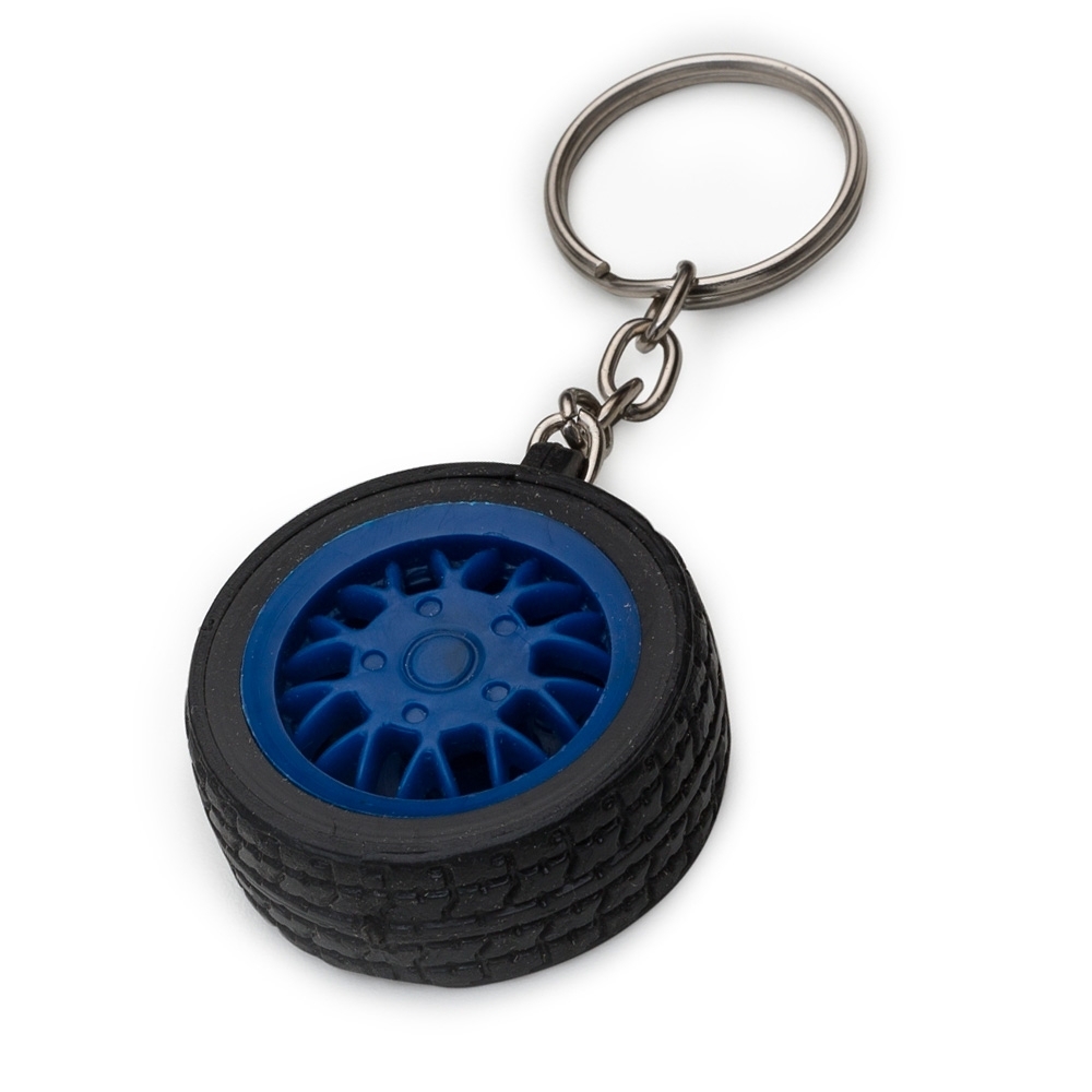 Chaveiro pneu com roda de plástico