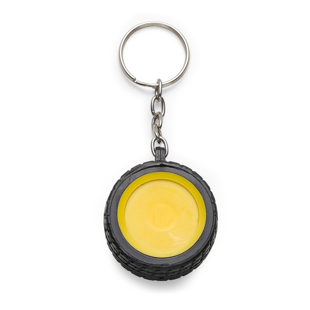 Chaveiro pneu com roda de plástico