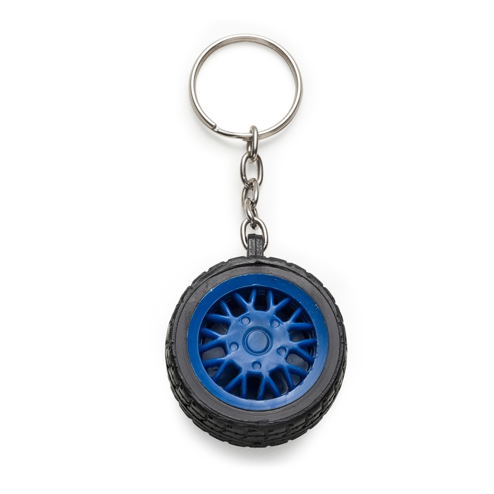 Chaveiro pneu com roda de plástico