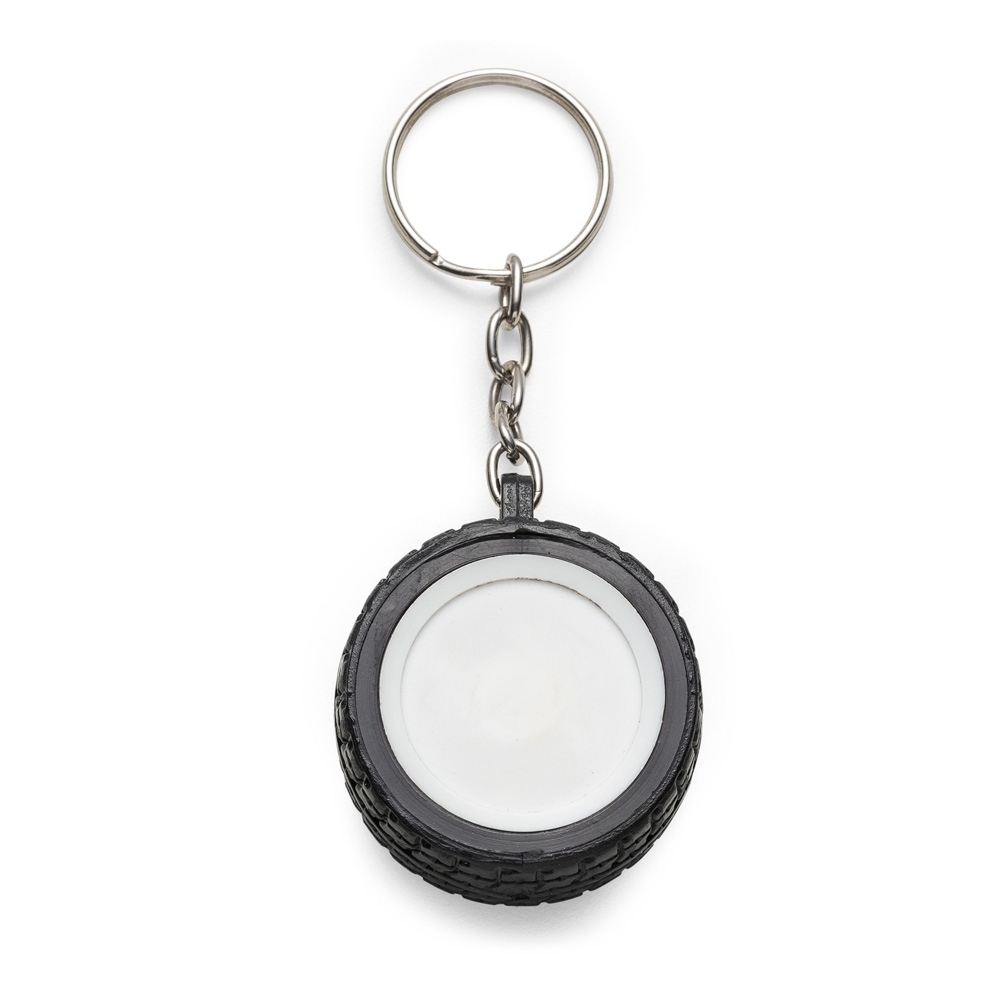 Chaveiro pneu com roda de plástico