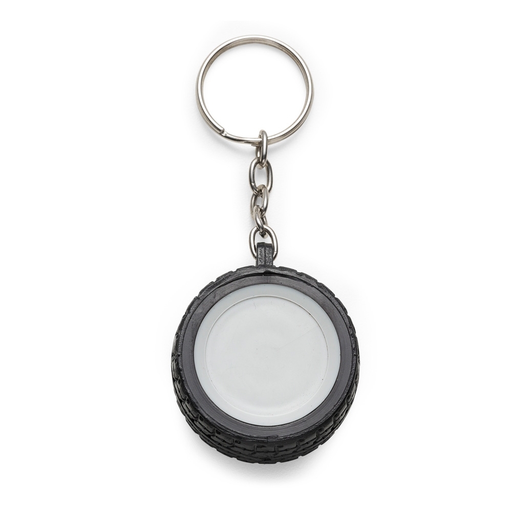 Chaveiro pneu com roda de plástico