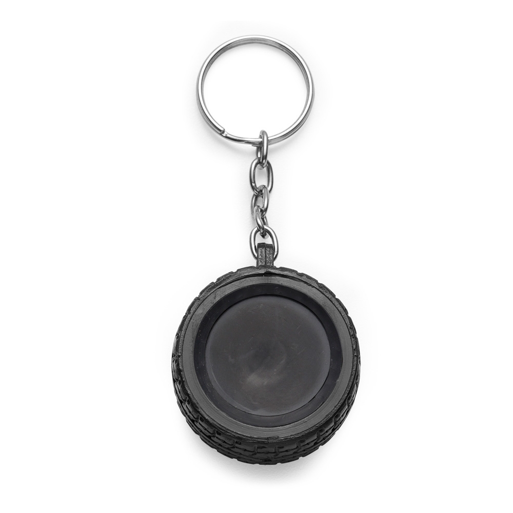Chaveiro pneu com roda de plástico