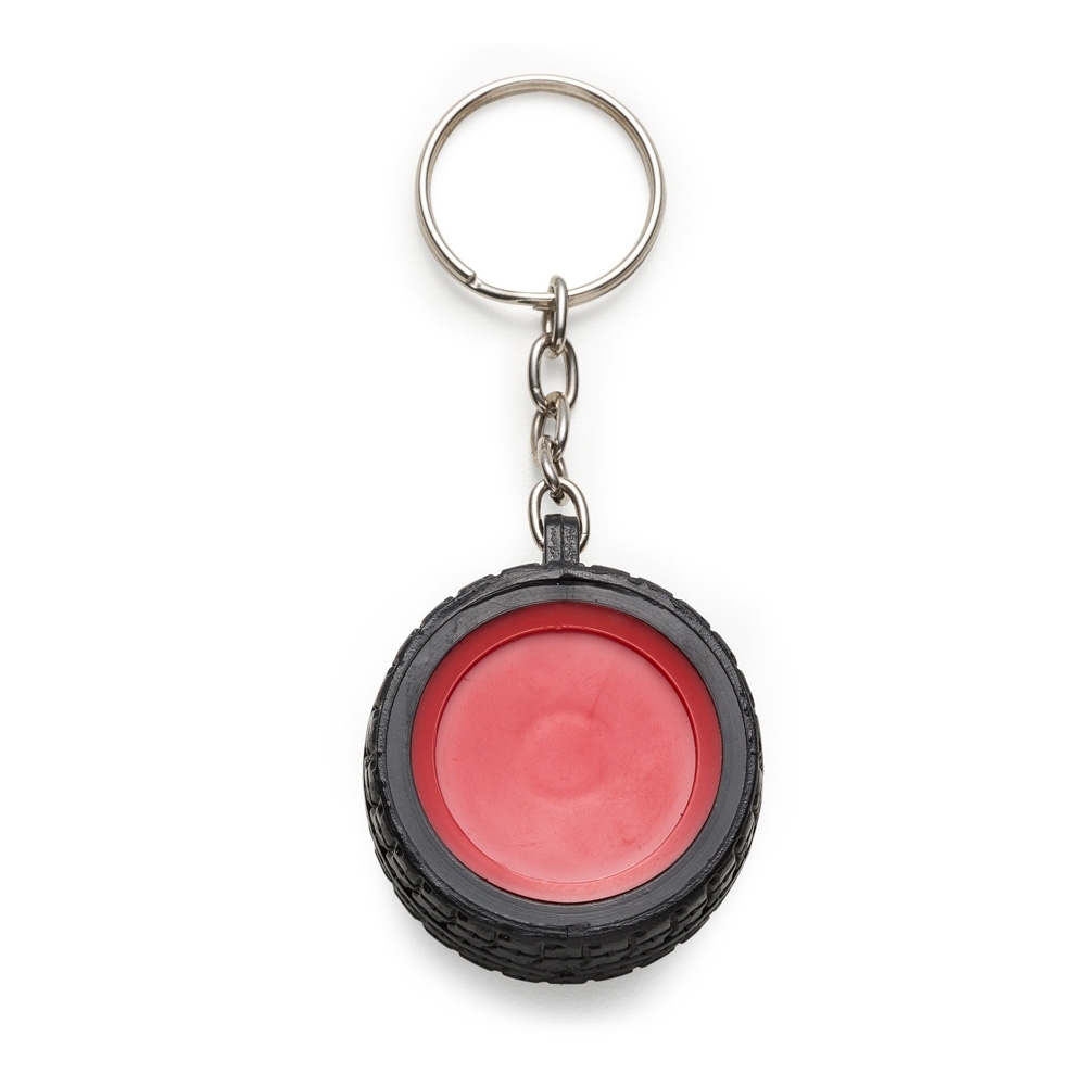 Chaveiro pneu com roda de plástico