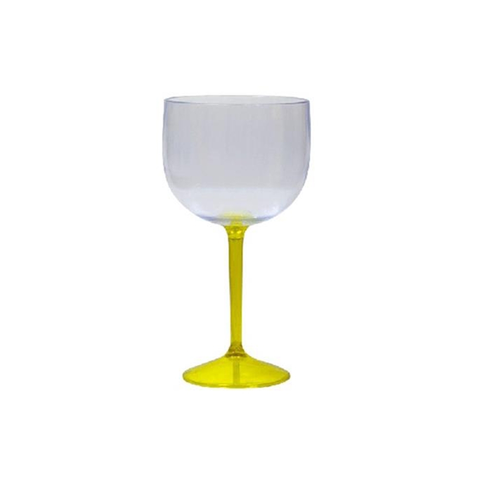 Taça Fun 550ml, com pé transparente colorido