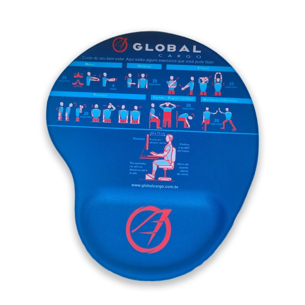 Mouse pad ergonômico com impressão digital, tamanho 24,8 x 18,4cm