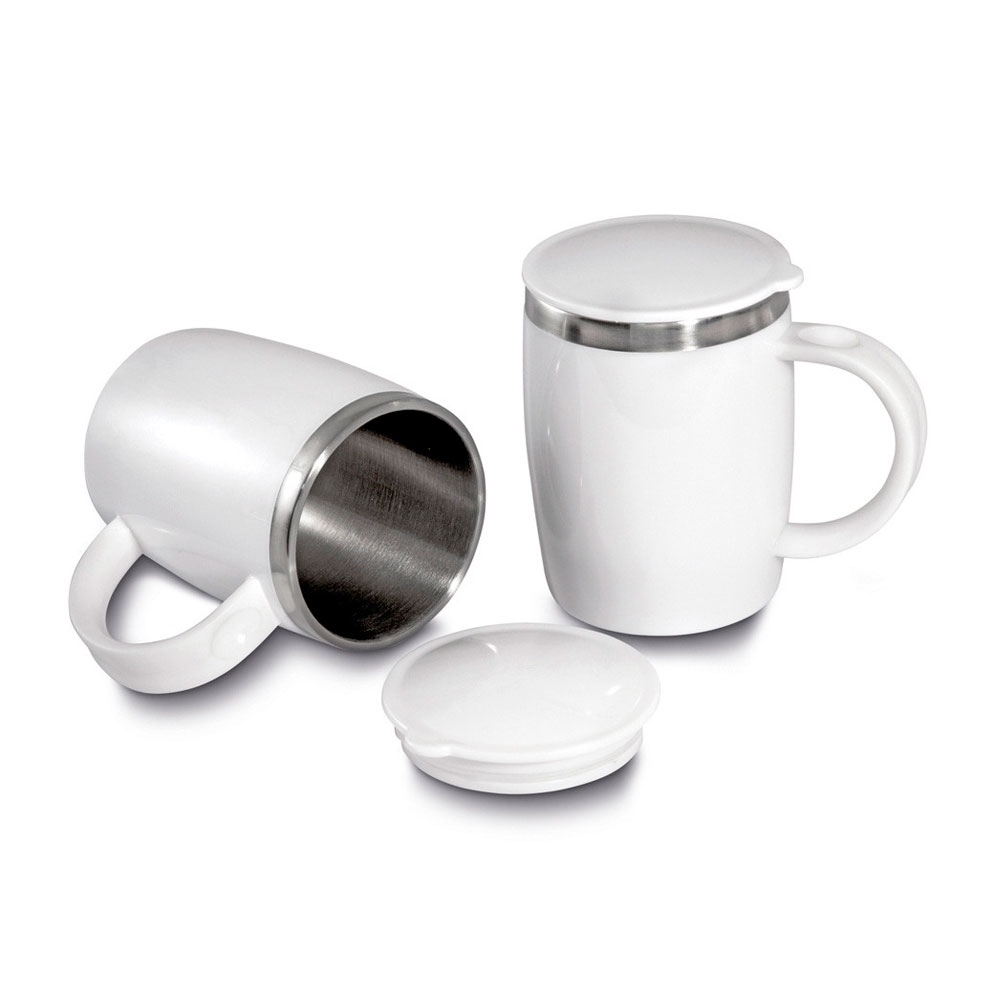 Caneca plástico com inox na parte interna de 400ml