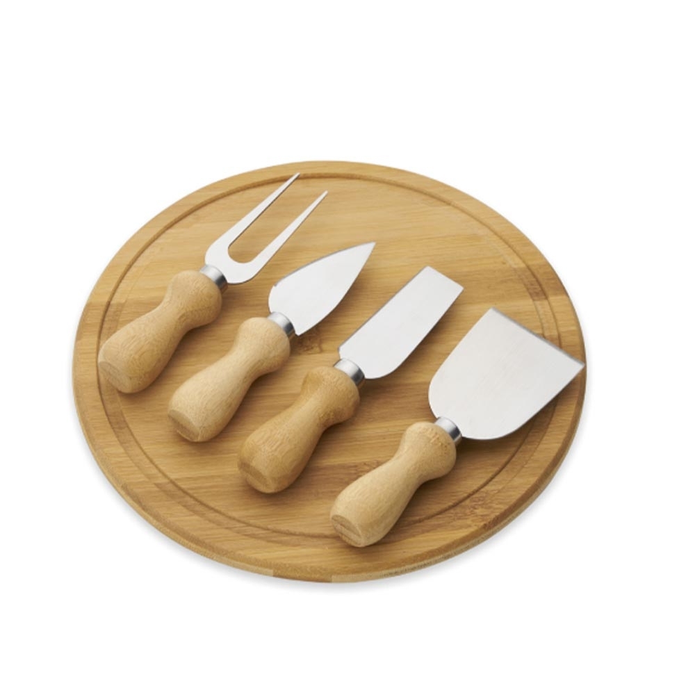 Conjunto para queijo em bambu / Inox Córdoba - 5 Peças