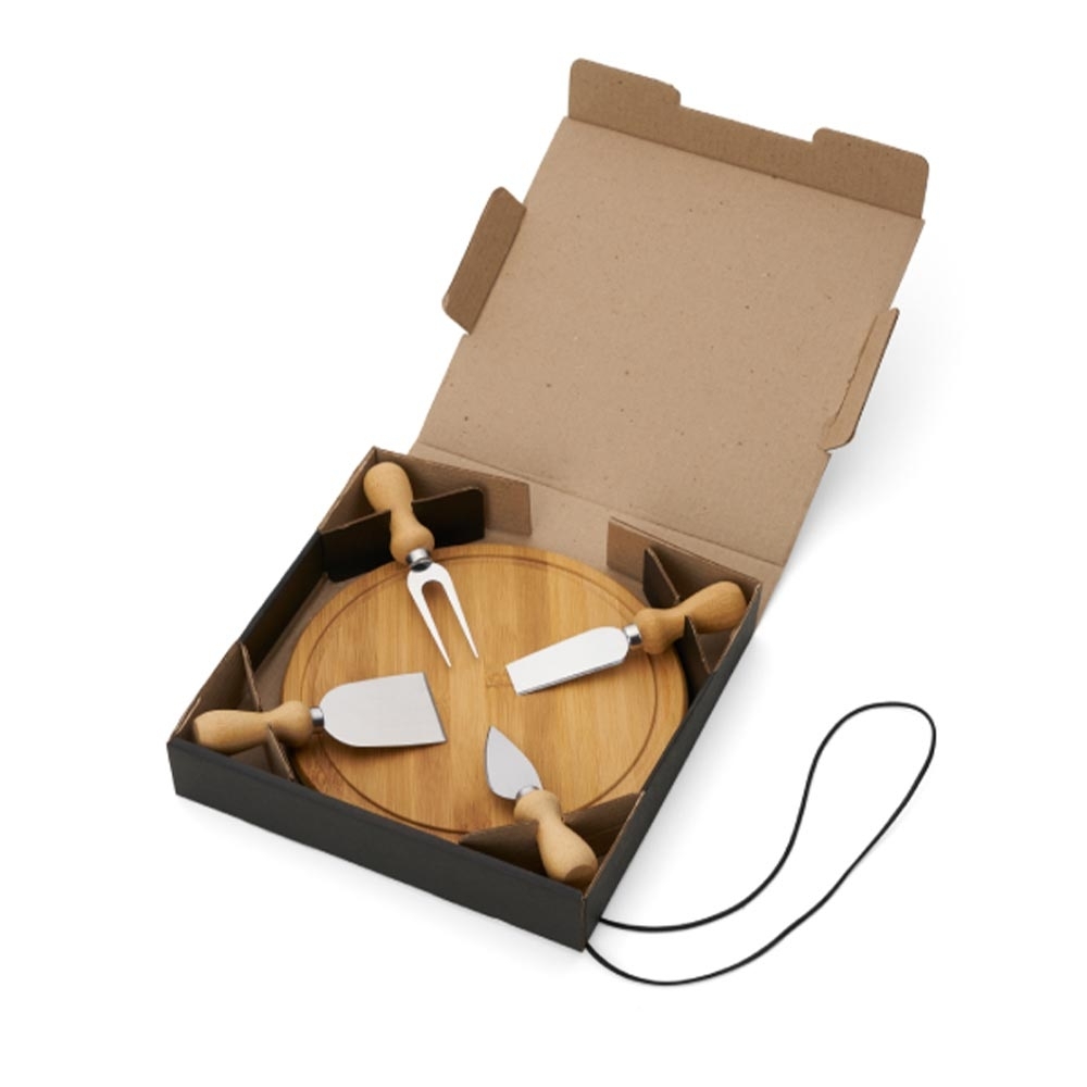 Conjunto para queijo em bambu / Inox Córdoba - 5 Peças