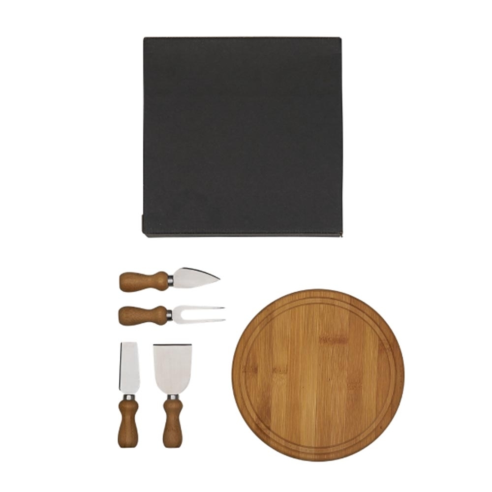 Conjunto para queijo em bambu / Inox Córdoba - 5 Peças