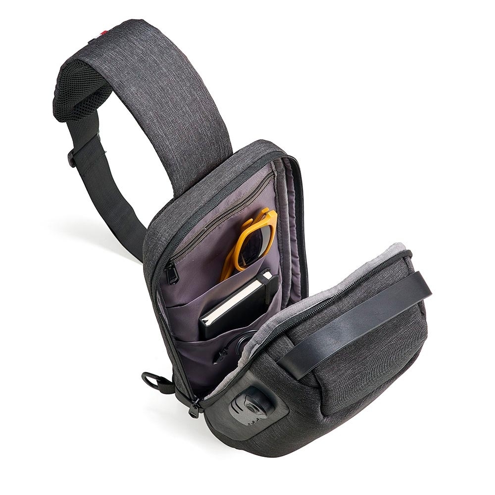 Mochila de Ombro USB Anti-Furto (35,5x20x15cm)
