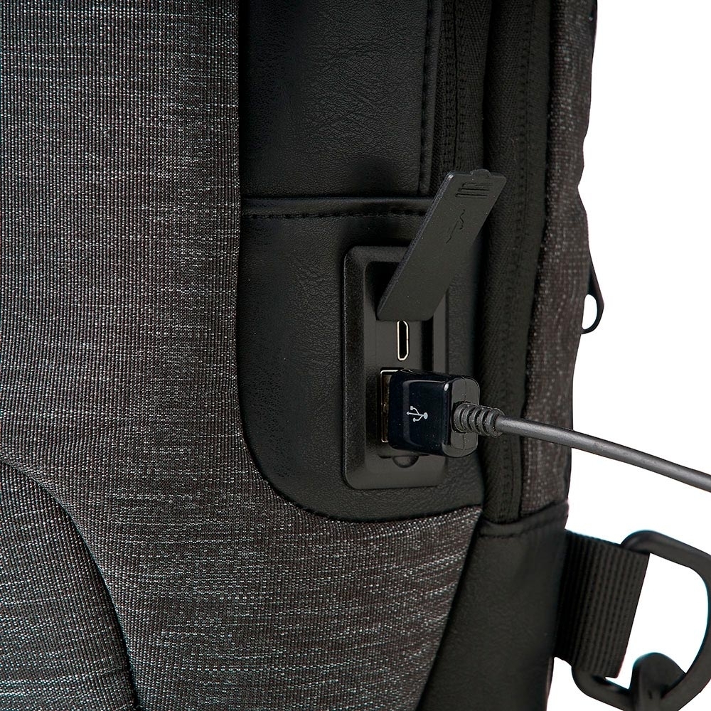 Mochila de Ombro USB Anti-Furto (35,5x20x15cm)