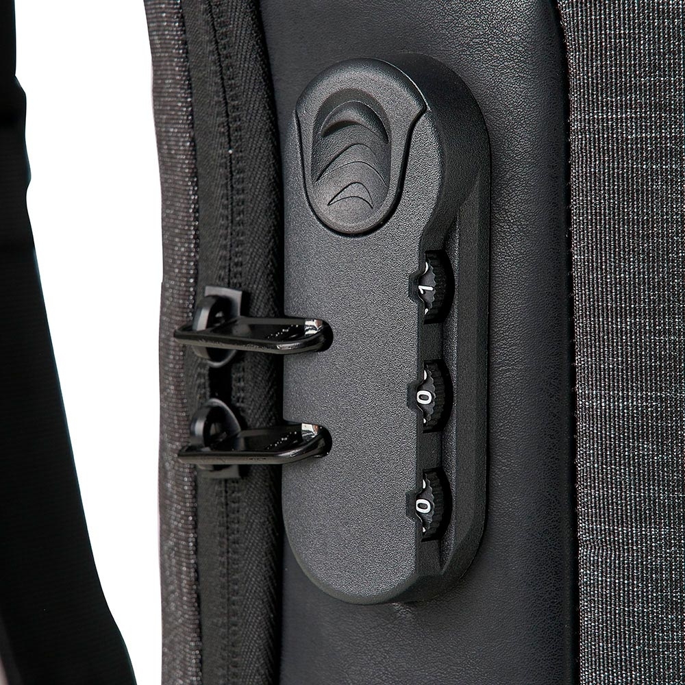 Mochila de Ombro USB Anti-Furto (35,5x20x15cm)