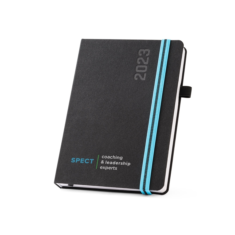 Agenda A5 em tecido poliéster (15,0 x 21,0)