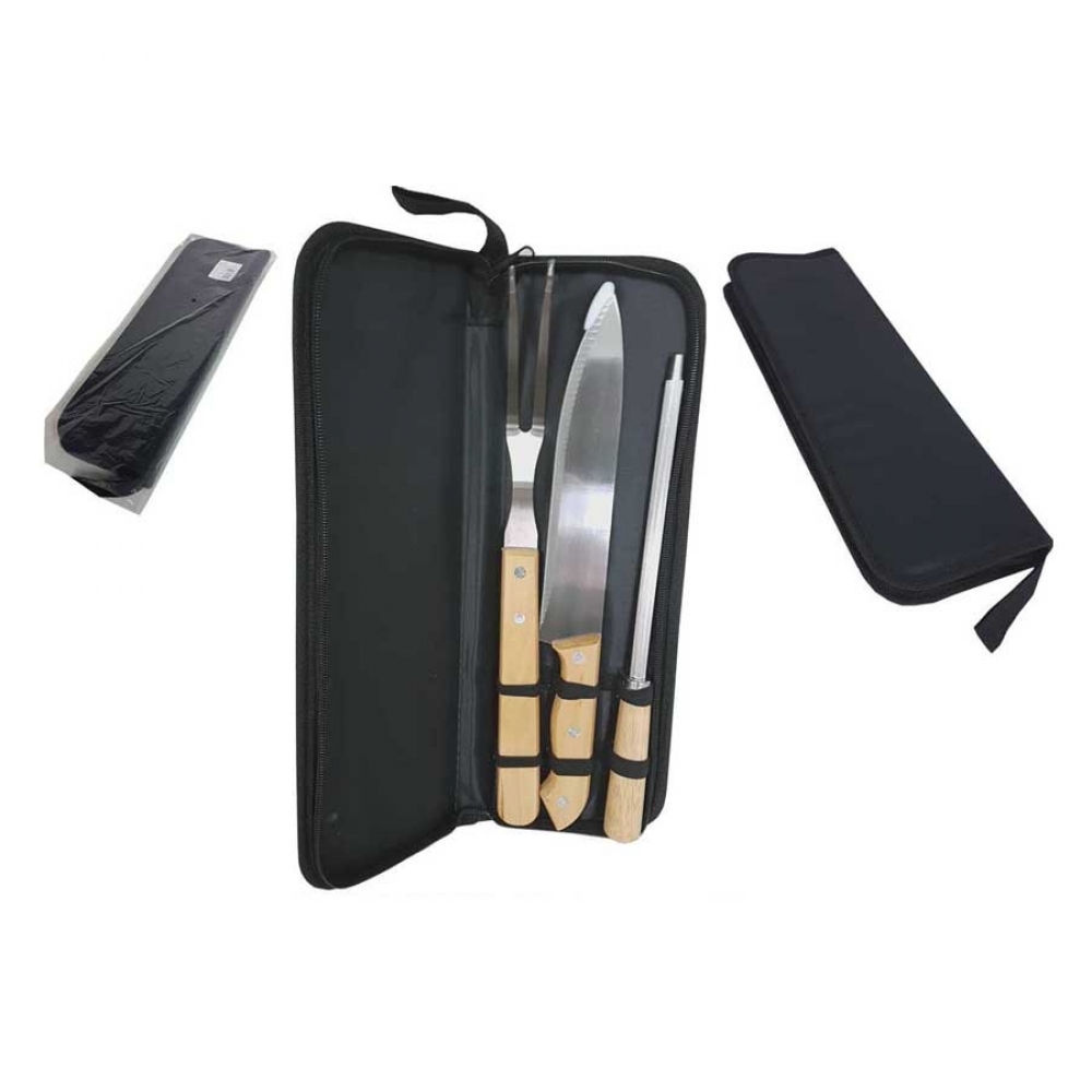KIT TALHERES P/ CHURRASCO C/ 3 pçs.