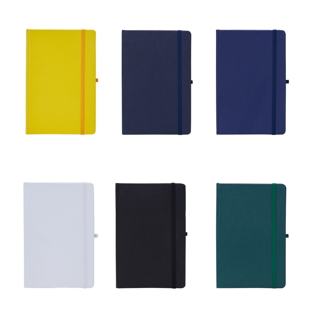 Caderno tipo moleskine com porta caneta 21,1 x 14,1