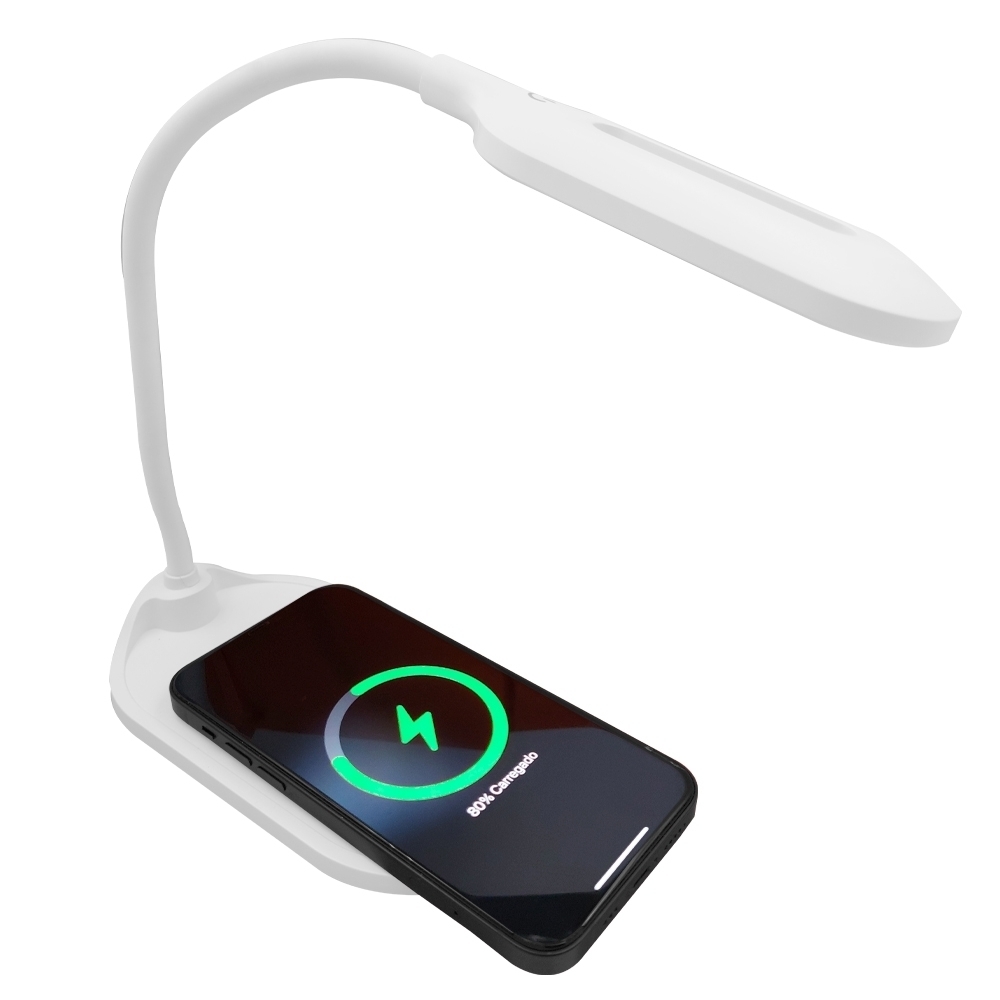 Luminária LED E Carregador Wireless 