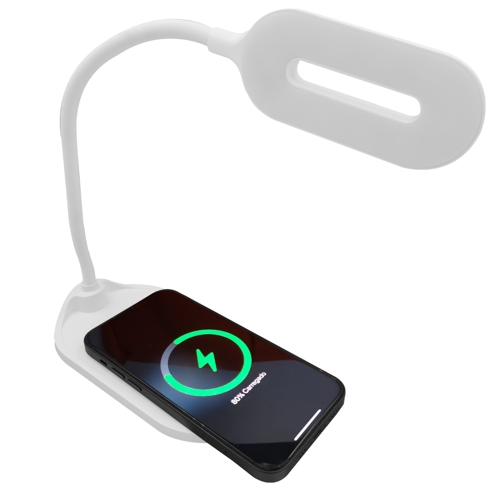 Luminária LED E Carregador Wireless 