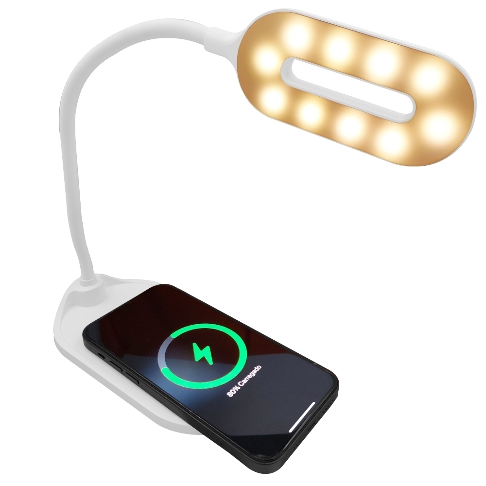Luminária LED E Carregador Wireless 