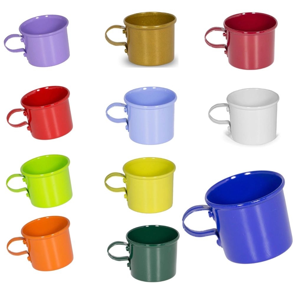 Mini Caneca de Alumínio Colorida de 100 ML 