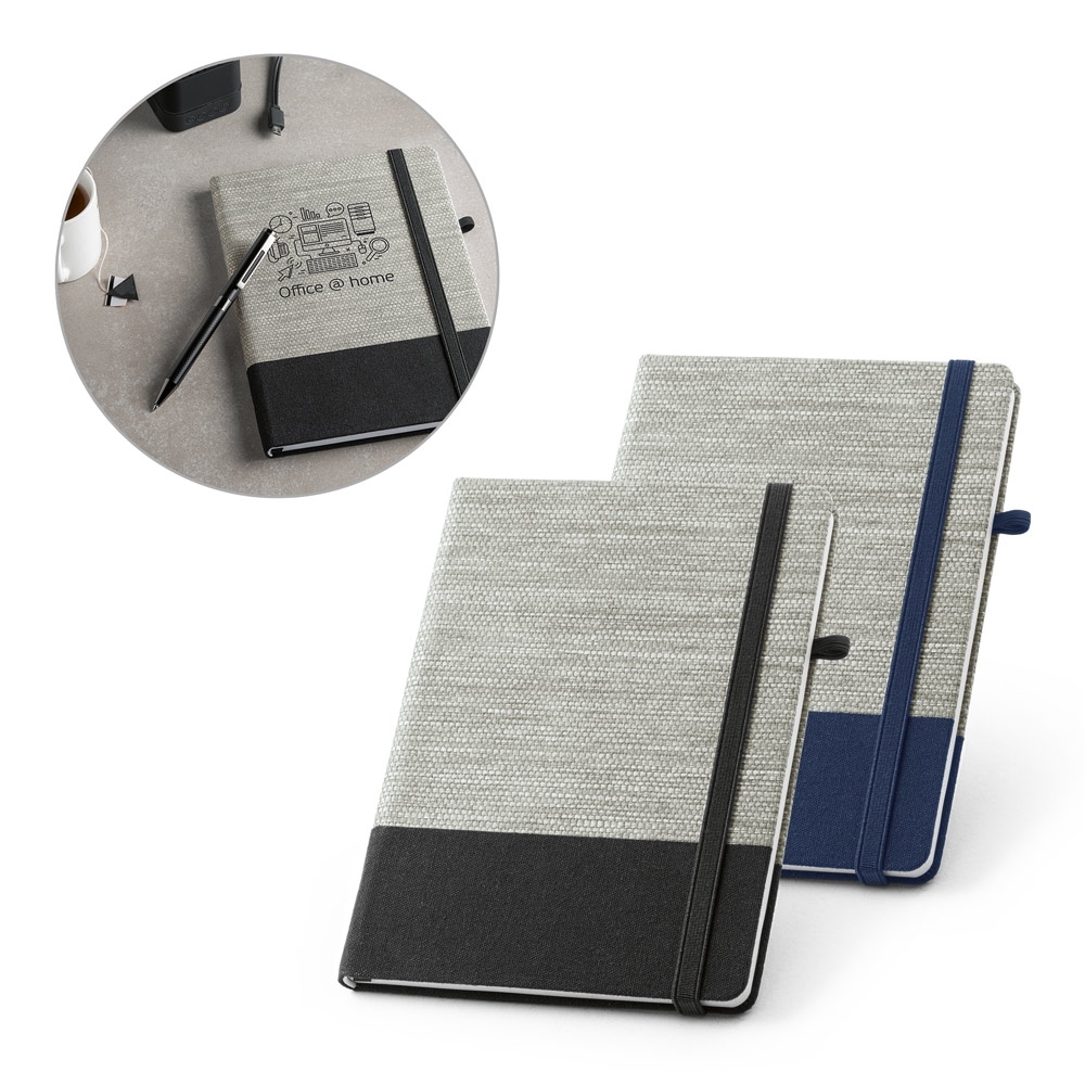 Caderno tipo Moleskine A5 em Palha e Algodão (15x21cm)