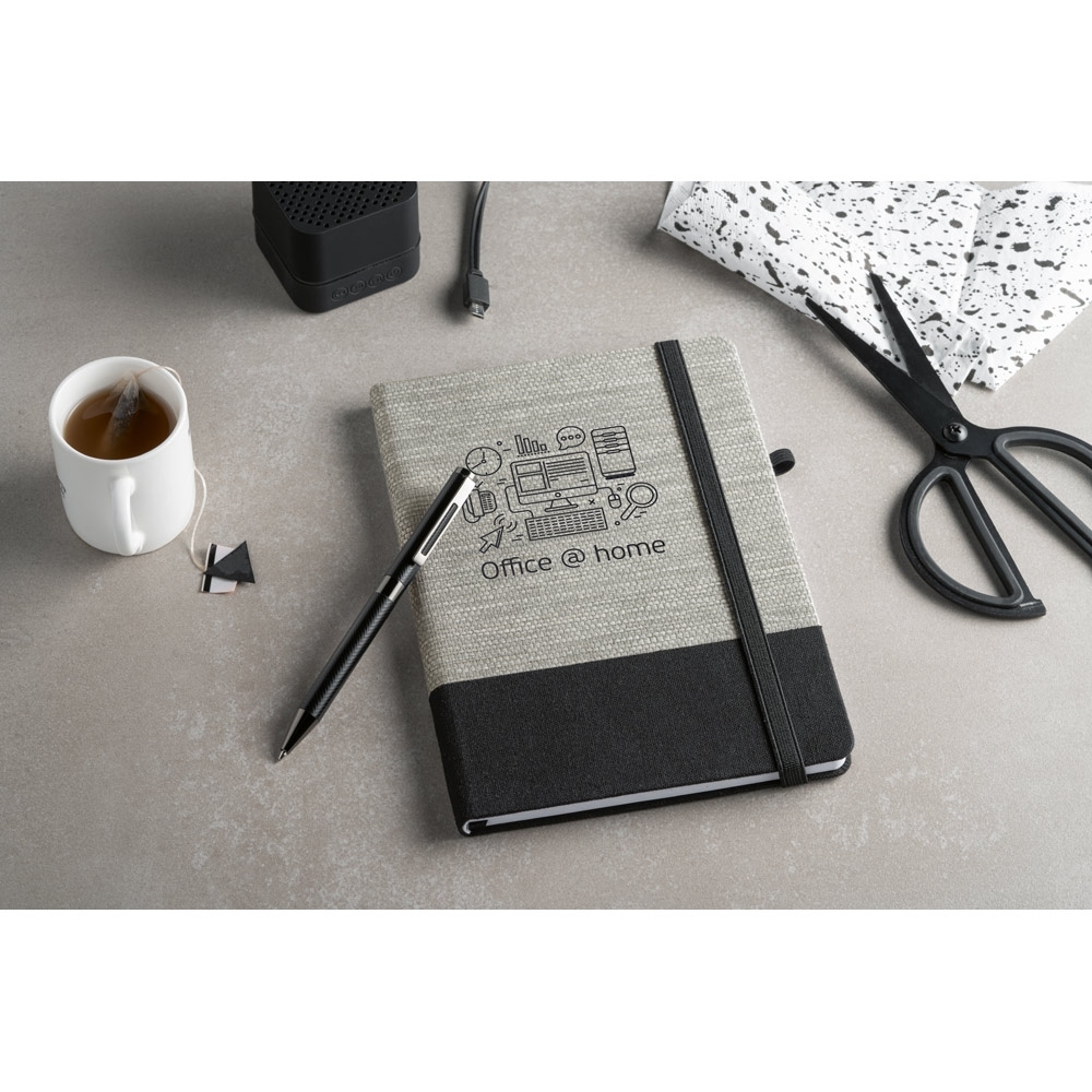 Caderno tipo Moleskine A5 em Palha e Algodão (15x21cm)