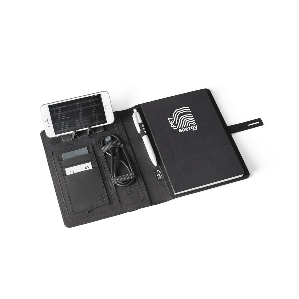 Pasta A5 com carregador wireless embutido