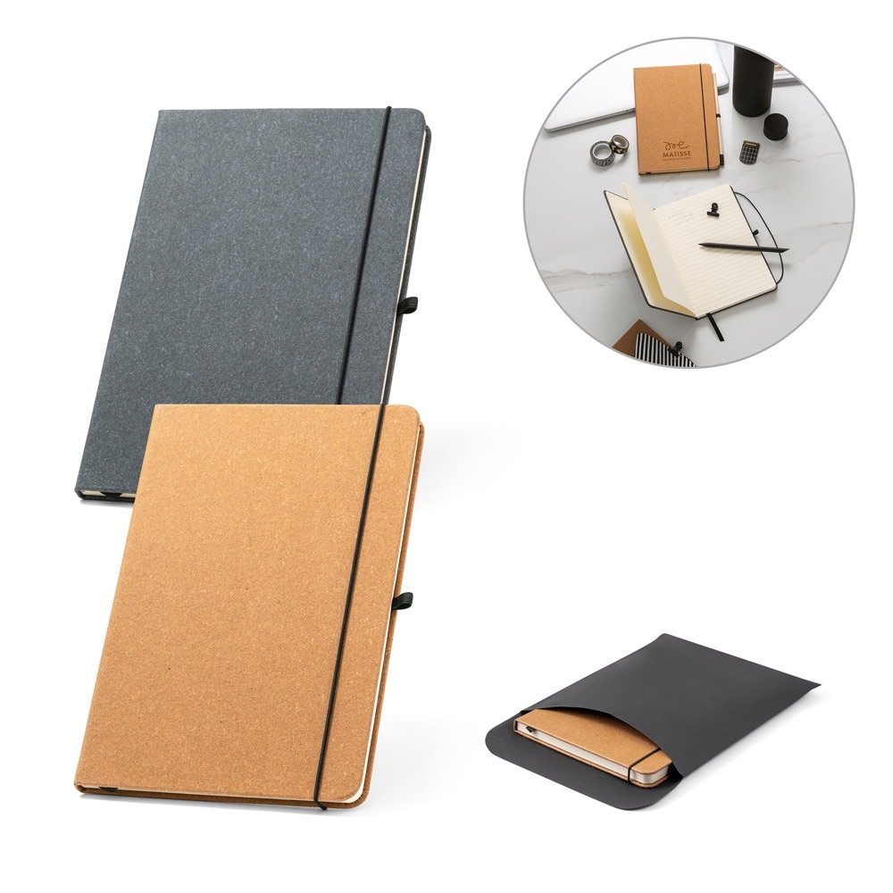 Caderno tipo Moleskine A5 em Couro Reciclado (14x21cm)