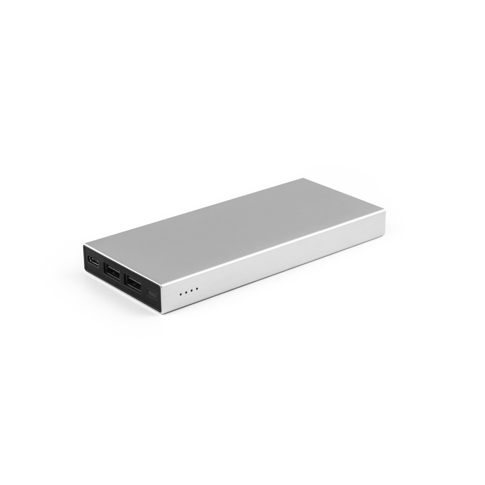 Bateria portátil em alumínio 100% reciclado e bateria em lítio 10.000 mAh