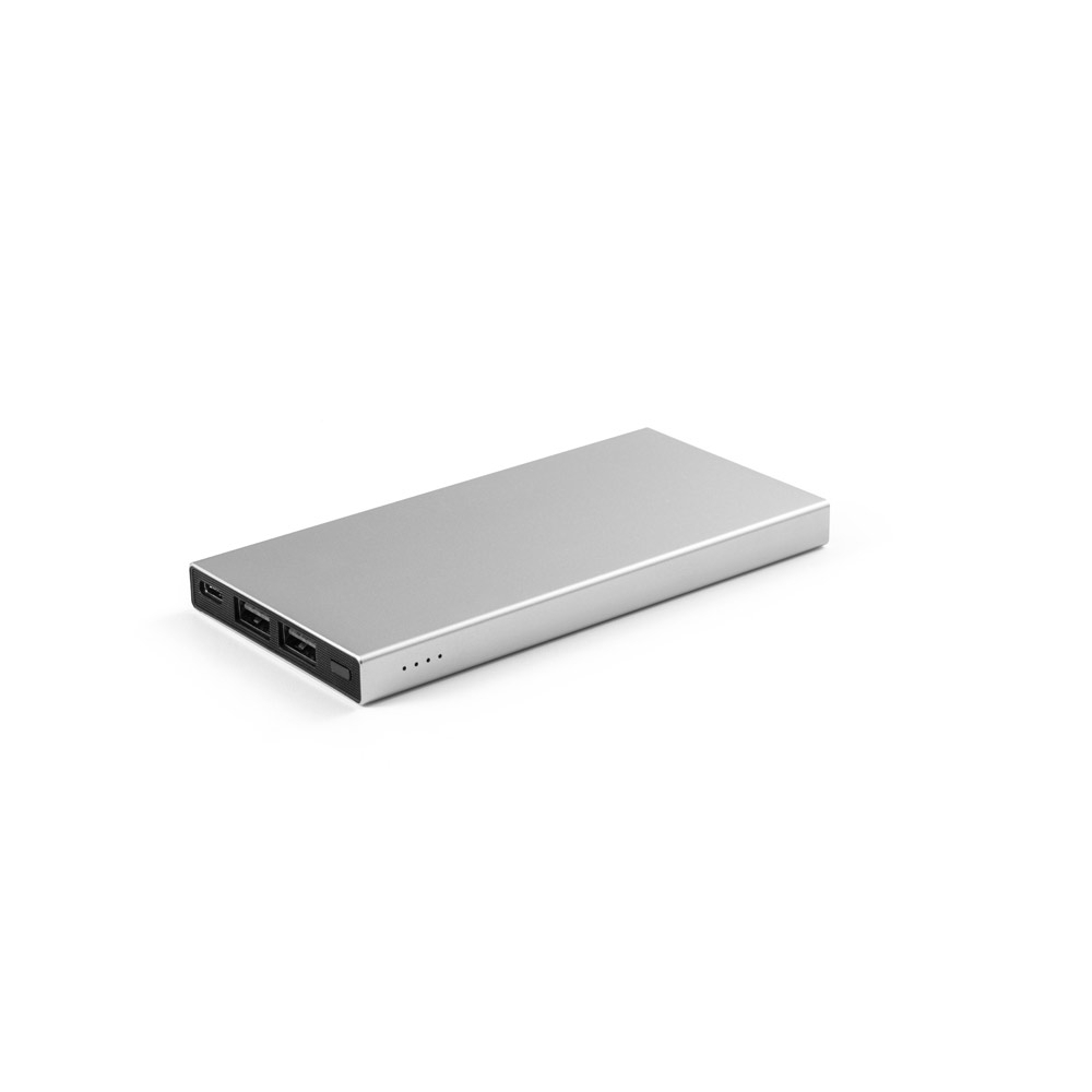 Bateria portátil em alumínio 100% reciclado e bateria em lítio 5.000 mAh
