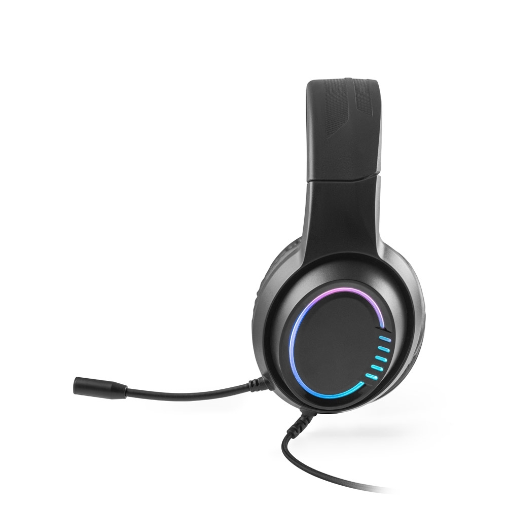 Fones de ouvidos com microfone incorporado e luzes RGB