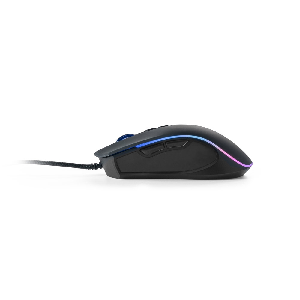 Mouse para jogos em ABS com acabamento em borracha