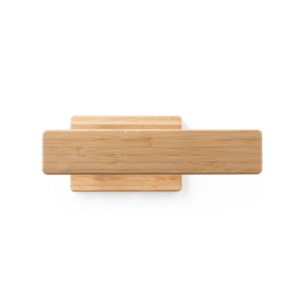 Luminária em bambu com carregador wireless