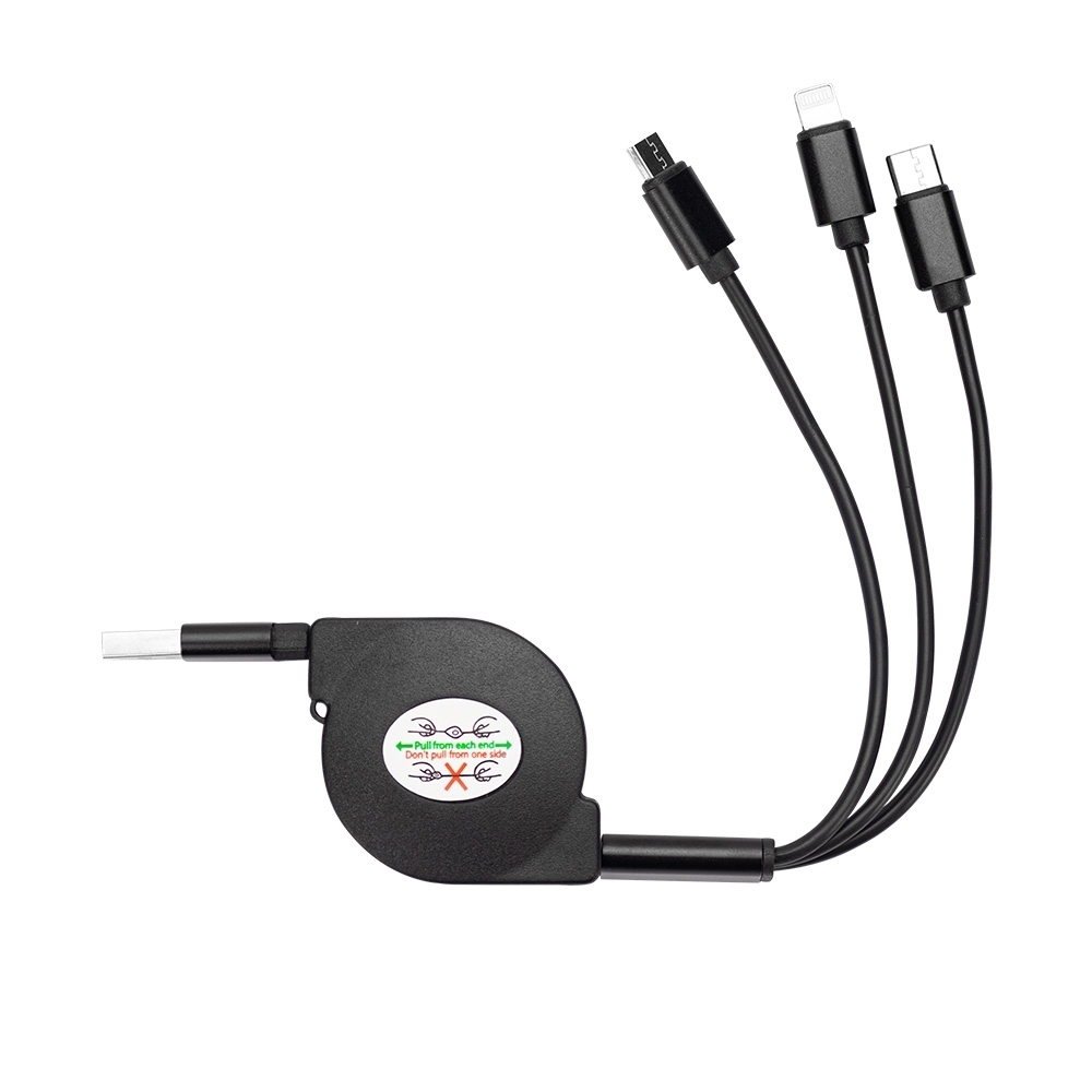 Cabo USB Retrátil 3 em 1