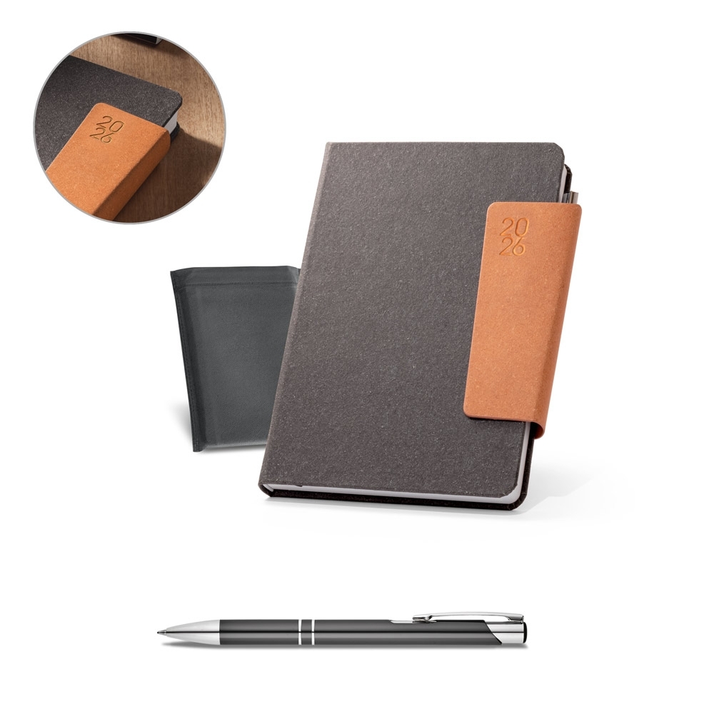 TAGORE A5. Agenda A5 em Pele (58% Reciclada)
